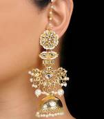 Gold kundan jhumkas