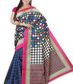 Light multicolor printed art silk sarees saree with blouse
