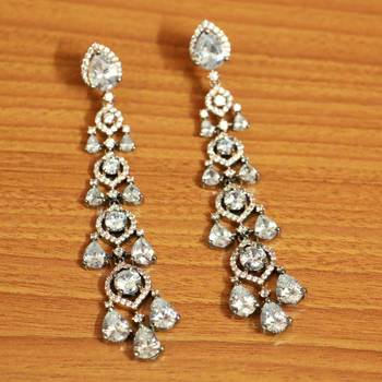 White Cubic Zirconia Danglers-Drops 1