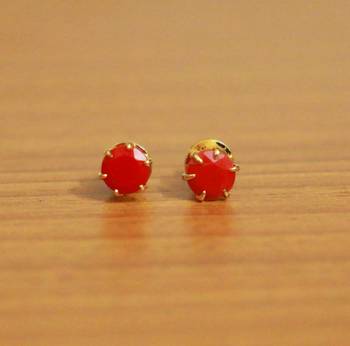 Red Cubic Zirconia Studs 1