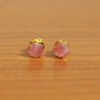 Pink Cubic Zirconia Studs 1