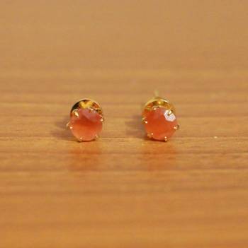 Orange Cubic Zirconia Studs 1