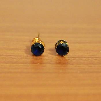 Blue Cubic Zirconia Studs 1