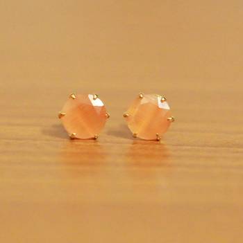Orange Cubic Zirconia Studs 1