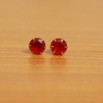 Red Cubic Zirconia Studs 1