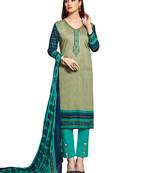 Green Embroidered Cotton Salwar