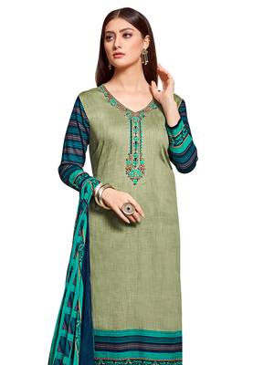 Green Embroidered Cotton Salwar 2