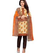 Beige Printed Polycotton Salwar