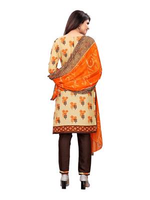 Beige Printed Polycotton Salwar 2