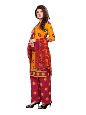 Yellow Printed Crepe Salwar 3