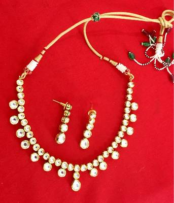 Meenakari Kundan Gold Plated Necklace Earring Set 1