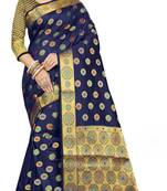 Blue Woven Art Silk Saree With Blouse