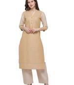 Yellow Printed Cotton  Kurti With Palazzo