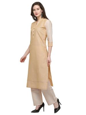 Yellow Printed Cotton  Kurti With Palazzo 2