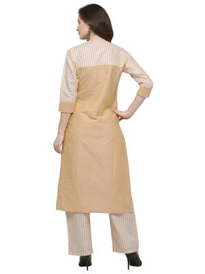 Yellow Printed Cotton  Kurti With Palazzo 3
