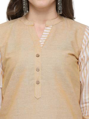 Yellow Printed Cotton  Kurti With Palazzo 4