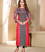 Multicolor Printed Rayon Ethnic-Kurtis