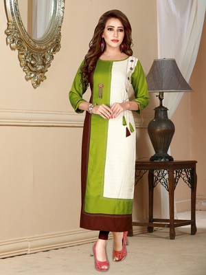 Light-green printed rayon ethnic-kurtis 1