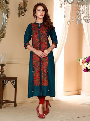 Multicolor printed rayon ethnic-kurtis 1