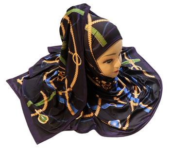 Justkartit Women'S Occasion Wear Jersey Stretchable Material Digital Printed Hijab Scarf Dupatta 1
