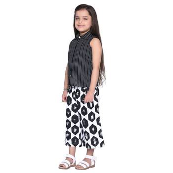 Black Printed Cotton Kid Shirt With Palazzo 4