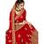 Red embroidered georgette saree with blouse