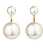 Dual Pearl Drop Earrings