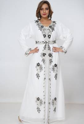 Dubai Kaftan Women Dress Long Gown Farasha Morocco Wear 2