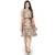 Peach American Crepe Floral Print Partywear Western Dress