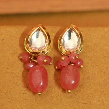 Pink Onyx Studs 1