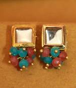 Multicolour Kundan Meenakari Polki Studs