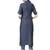 Navy Blue Rayon Cotton Striped Kurta