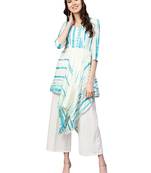 Blue & Beige Art Silk Tye & Dye Kurta
