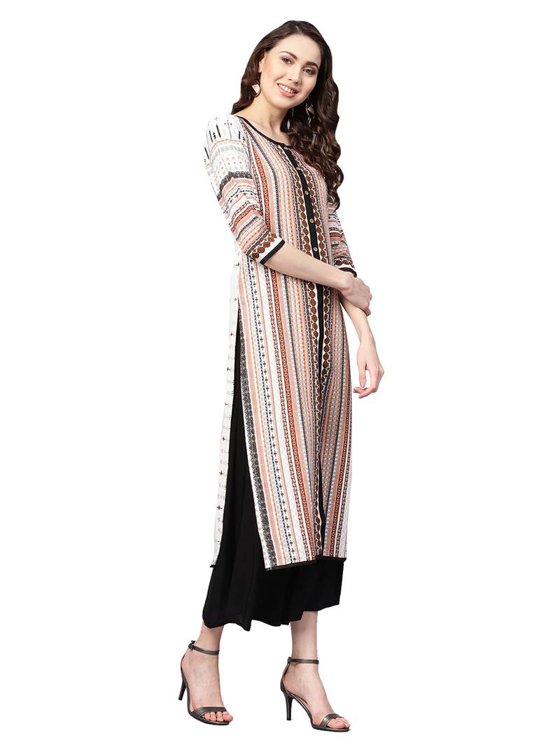 Multi Color Cotton Printed Kurta