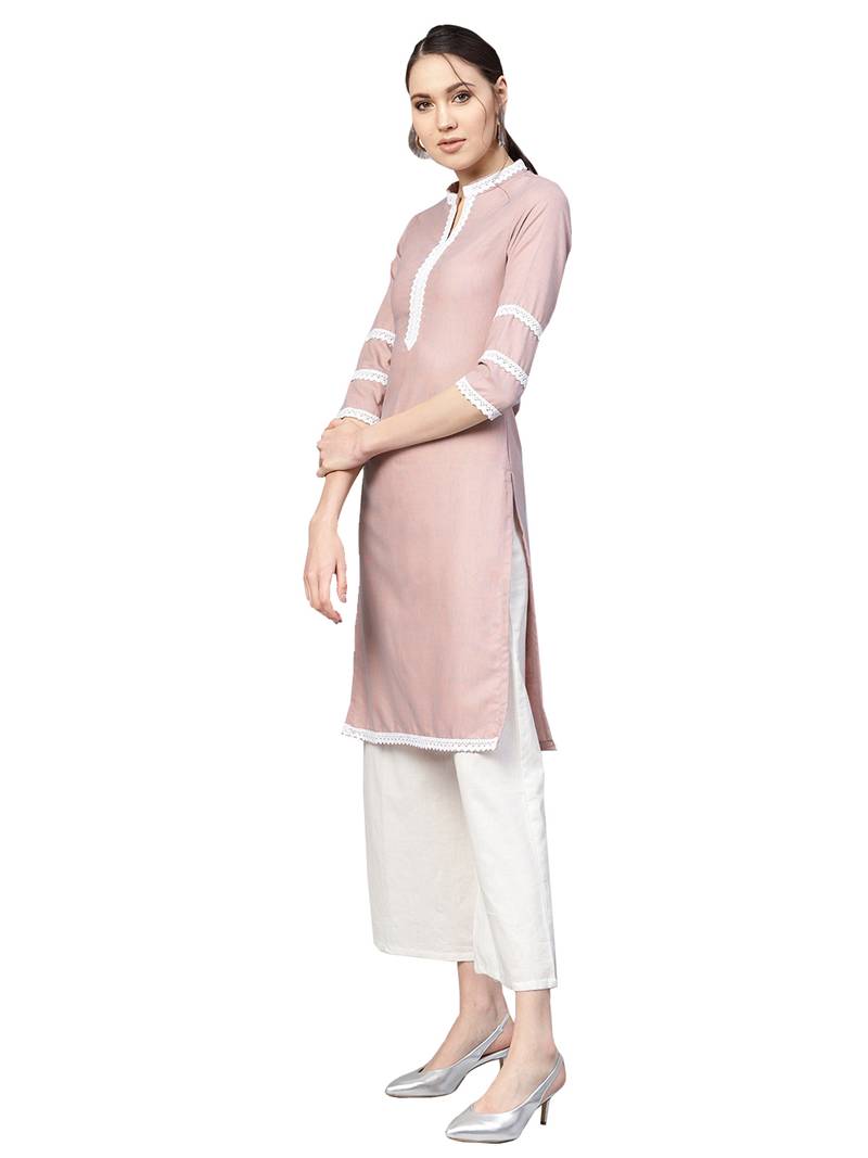 Pink Cotton Anarkali Kurta