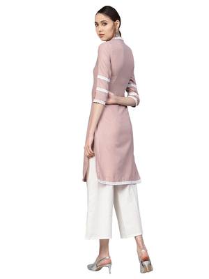 Pink Cotton Anarkali Kurta 3