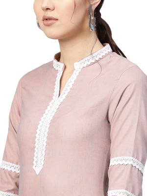 Pink Cotton Anarkali Kurta 4