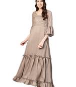 Brown Art Silk Anarkali Kurta