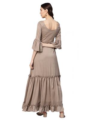 Brown Art Silk Anarkali Kurta 3