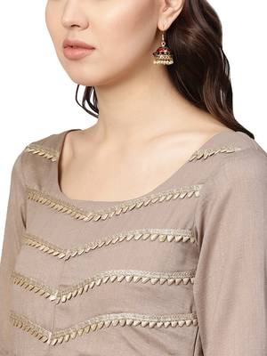 Brown Art Silk Anarkali Kurta 4