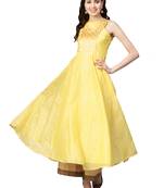 Yellow Chanderi Cotton Woven Kurta