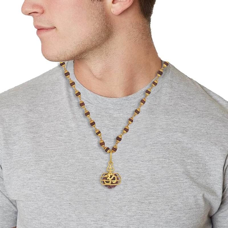 Antique Traditional Necklace Trishul Five mukhi Rudraksha Pendant