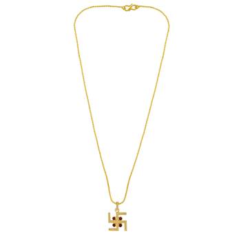 Swasthik Pendant With Chain Beautiful Religious Pendant For Good Lucky  2
