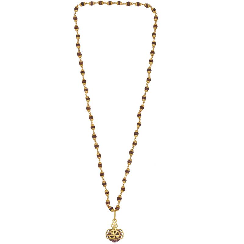 Antique Traditional Necklace Trishul Five mukhi Rudraksha Pendant