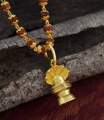 Lord Shiva Designer Pendant For Unisex Gold Plated Pendant With Rudraksha Chain 