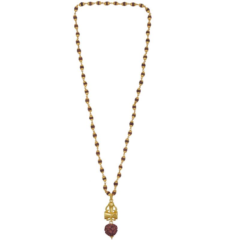 Five Face Rudrkasha Religious Jewellery Lord Shiv Damru Designer Pendant 