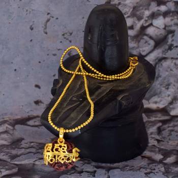 Antique Traditional Necklace Five mukhi Rudraksha Mahdev Pendant 1