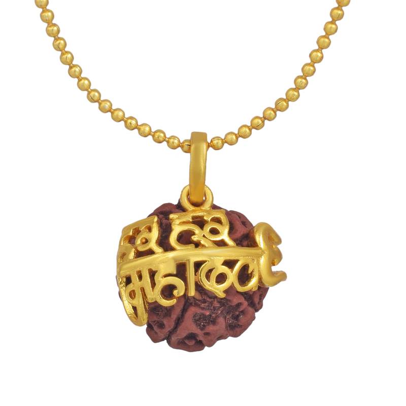 Antique Traditional Necklace Five mukhi Rudraksha Mahdev Pendant