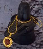 Antique Traditional Necklace Trishul Damaru Five mukhi Rudraksha Pendant