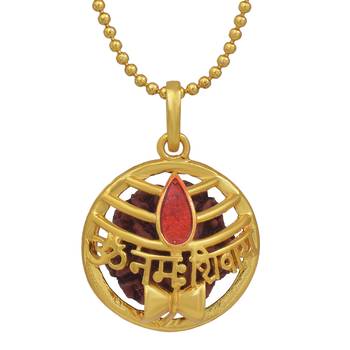 Five Face Rudrkasha Religious Jewellery Lord Shiv Damru Designer Pendant  3